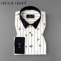 Go for bold stripes with this premium cotton shirt from French Crown. Cut to a classic regular fit, this shirt features a long-sleeved style, striped and trees printed design with a traditional black spread collar and black cuffs. Wear it with brown chinos and loafers for a stylish look. Fused collar and cuffs, collar stand and flat felled side seams provide structure and stability to all our shirts. 100 % Premium Giza Cotton: Long staple, smother, resistant to pilling, greater resistance to abr Black Prints, Brown Chinos, Cotton Shirts For Men, Bold Stripes, Giza, Full Sleeves, Collar And Cuff, Printed Design, Black Print