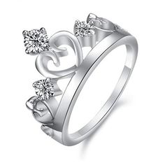 Metal Type: SilverMetal Stamp: 925,SterlingMain Stone: ZirconCertificateType: GTCSetting Type: Prong SettingModel Number: R163AS Rings Crown, Cheap Promise Rings, Crown Rings, Crown Ring Princess, Platinum Rings, Amazon Jewelry, Princess Ring, Crown Ring, Gold Plated Rings