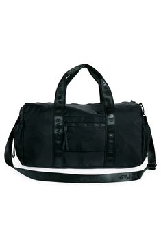 Whether preparing for an overnight or quick weekend getaway, this duffle bag has plenty of pockets and interior space to fit any items you need. Exterior flap pockets Nylon Imported Functional Nylon Duffle Bag For Everyday Use, Large Capacity Nylon Travel Bag For Trips, Nylon Backpack Gym Bag For Travel, Nylon Gym Bag Backpack For Travel, Functional Gym Bag With Zipper For Weekend Trips, Functional Gym Bag With Zipper Closure For Weekend Trips, Functional Gym Bag For Weekend Trips, Functional Nylon Backpack Duffle Bag, Functional Nylon Duffle Bag Backpack