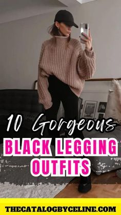 Black Legging Outfits, Black Leggings Outfit Summer, Black Leggings Outfit Winter, Black Leggings Outfit Fall, Leggings Outfit For Work, Black Leather Leggings Outfit, Winter Outfits Casual Leggings, Leggins Outfit, Black Leggings Casual