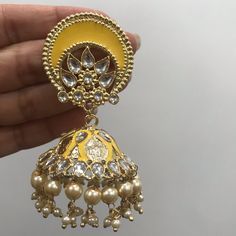 Brand New Jhumka Style Earrings Yellow Color Punjabi Jewelry, Desi Jewelry, Jhumka Earrings, Girly Jewelry, Style Earrings, Earrings Color, Yellow Color, Desi, Jewelry Earrings