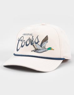 American Needle Coors Snapback Hat. Original Coors Graphic Screened On Front. Brim Rope Detail. Slightly Curved Bill. Adjustable Snapback Closure. 100% Cotton. Imported. Gifts For Country Men, Adjustable Flat Bill Sun Hat For Spring, Casual Beige Flat Bill Baseball Cap, Spring Adjustable Snapback Hat With Short Brim, Spring Outdoor Snapback Hat With Flat Bill, Summer Cotton Snapback Hat With Short Brim, Adjustable Short Brim Snapback Hat For Spring, Summer Flat Brim Dad Hat For Outdoor, Snapback Dad Hat For Outdoor Use In Spring