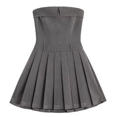 Pleated Mini Dress in Grey