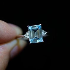 Grandmothers Ring, Aquamarine Engagement Ring White Gold, Aquamarine Engagement Ring Vintage, Vintage Platinum Rings, Aquamarine Gold Ring, Emerald Cut Aquamarine Ring, Aquamarine Wedding Ring, Aquamarine Ring Vintage, Aquamarine Solitaire Ring