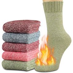 PRICES MAY VARY. PREMIUM MATERIALS: our wool socks are made of high quality wool blended fabric, which is very soft, durable and doesn't deform easily. Our socks will provide you with a good wearing experience. FULL CUSHION: The full cushion socks are more warm and thick. which can help you better resist the cold in the cold winter. It can absorb shock effectively and protect your feet. Whether in daily wear or outdoor sports, It can make you feel warm all day in cold winter. COMFORTABLE DESIGN: Womens Wool Socks, Presents For Women, Winter Socks, Warm Socks, Comfortable Design, Wool Socks, Christmas Gifts For Women, Great Christmas Gifts, Fashion Pattern