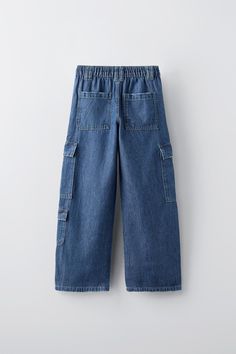 MULTI-POCKET CARGO JEANS - Blue | ZARA United States Casual Blue Pants With Flap Pockets, Blue Cotton Bottoms With Flap Pockets, Casual Blue Jeans With Flap Pockets, Blue Denim Bottoms With Flap Pockets, Blue Denim Cargo Pants With Flap Pockets, Blue Denim Jeans With Flap Pockets, Denim Blue Cotton Bottoms With Flap Pockets, Casual Denim Bottoms With Flap Pockets, Casual Denim Blue Jeans With Flap Pockets