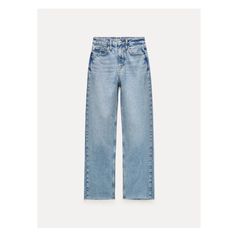 HIGH RISE - STRAIGHT - ANKLE-GRAZER - RIGIDHigh-waisted five pocket jeans. Washed effect. Straight leg and unfinished hem. Front zip and metal button closure.