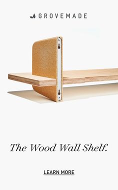 the wood wall shelf is made out of plywood