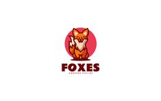 Foxes Simple Mascot Logo Design Logo Template Logo Design, Design