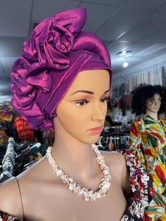 African ready to wear head hair wrap  African auto gele One size Women Attire, African Hair Wrap, African Hair, Naming Ceremony, Church Hats, Head Hair, African Hairstyles, Turbans, African Women