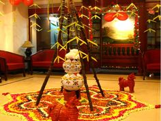 a decorated christmas tree in the middle of a room