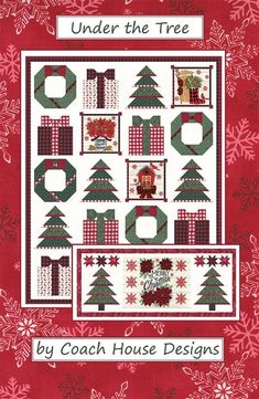 the cover of under the tree by coach house designs, featuring christmas trees and presents