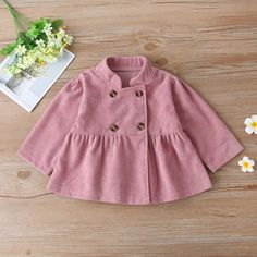 Baby Girls Solid Color Long Sleeve Button Outwear Baby Clothes Warehouse – PrettyKid Clean Heart, Jacket Fabric, Affordable Clothes, Outerwear Jackets, Fabric Material, Baby Clothes