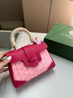 Pink Goyard, Goyard Purse, Pink Designer Bags, Multi Colored Bag, My Style Bags, Handbag Essentials, Goyard Bag