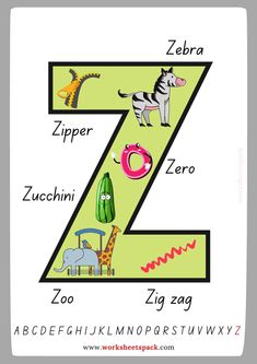 the letter z is for zebra and other animals