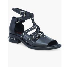 Nwt - New With Tag Size 42 Us 11.5 - 12 Gleaming Studs Highlight The Low Block Heel And Strappy Upper Of A Cage Sandal Made From Grained Leather For A Luxe Appearance. Retails $319.95 1 1/2" Heel Leather Upper And Lining/Rubber Sole Black Leather Punk Sandals, Edgy Leather Sandals For Spring, Comfortable Leather Sandals, Tan Gladiator Sandals, White Leather Sandals, Athletic Sandals, White Sandals Heels, Boho Sandals, Tory Burch Sandals