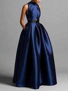 Ball Gown Evening Dress, Navy Gala Dress, Navy Gowns Formal, Dresses For Christmas Party, Big Gowns, Women's Formal Wear, Blue Dress Outfit, Navy Blue Gown, Maxi Dress Elegant