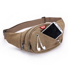 Style: CasualMain Material: CanvasMaterial Composition: Ployester SKU: 2160886 Fanny Pack Style, Hip Pouch, Edc Bag, Wallet With Coin Pocket, Canvas Leather Bag, Money Belt, Fanny Bag, Mens Travel, Phone Pouch