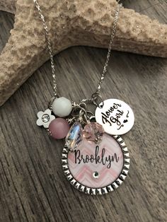 "© 2018 Trendy Tz Upon checkout please include the following in \"notes to seller\" 1. Name of Flower Girl What a beautiful and PERFECT gift to give to your special Flower Girl on your Special Day. We LOVE this and she will too! The pendant has the flower girl's name on a beautiful watercolor chevron pattern. You can choose from many colors. This necklace comes with a silver bezel pendant, beautiful beads, stainless steel Flower Girl charm, beautiful rhinestone flower charm and a beautiful petit Flower Girl Necklace, Girl Necklace, Steel Flowers, Special Flowers, Flower Girl Gifts, Wedding Flower Girl, Rhinestone Flower, Bezel Pendant, Childrens Jewelry