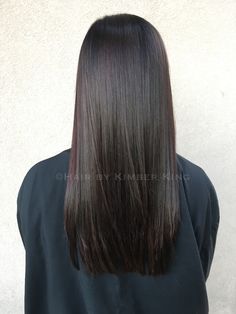 Rich chocolate with deep cherry balayage accents Cherry Balayage, Rich Dark Chocolate Brown Hair, Straight Dark Brown Hair, One Length Hair, Dark Chocolate Brown Hair, Chocolate Hair, Dark Chocolate Brown, Haircuts Straight Hair, Hair Crush