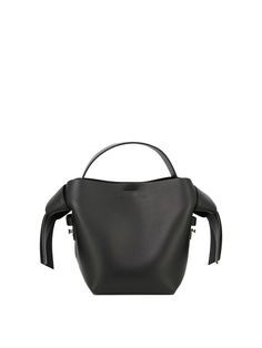 Acne Studios' handbag crafted in black smooth leather. It features gold-tone hardware, snap-button fastening, top handle and adjustable / removable shoulder strap. Tone-on-tone leather-lined interior with zip pocket. The design is completed by the unmistakable embossed logo on front and side knot details.Gender: WOMENMaterial: SHELL: 100% CALF LEATHER, LINING: 100% LAMB LEATHERColor: BLACKMade in: ITProduct ID: A10093900*Import tax/duty will be calculated at checkout (If applicable) Acne Studios Bag, Black Leather Top, Black Leather Shoulder Bag, Leather Cap, Mini Shoulder Bag, Black Handbags, Leather Top, Handbag Accessories, Fashion Lover