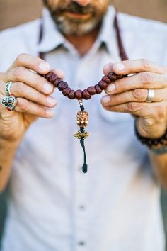 DharmaShop founder, Sander Cohen, helped design this 108 bead bodhi seed mala alongside our artisans in Kathmandu. It's made with 108 high quality bodhi seed beads that have been cut on each end, making them flat in the traditional manner. Finished with a stunning hand carved water buffalo bone Mahakala pendant and a brass dorje charm. Sander actually sourced these incredible Mahakala pendants on a trip to Taiwan and brought them directly to our mala makers in Nepal, creating a truly exclusive D Odd Jewelry, Sander Cohen, Tibetan Mala, Sandalwood Mala, 108 Mala Beads, Water Buffalo, 108 Bead, Mala Beads, Prayer Beads