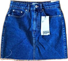 Zara Trendy High Waist Denim Skirt, Zara High Waist Trendy Denim Skirt, Zara Dark Wash Denim Skirt For Spring, Trendy Fitted Zara Denim Skirt, Trendy Medium Wash Zara Skirt, Zara Fitted Denim Skirt, Zara Blue Denim Skirt, Trendy Zara Denim Skirt With Frayed Hem, Zara Fitted Trendy Denim Skirt