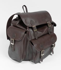 "This big dark brown leather backpack completely handmade and originally designed by ZUKA STRAPS. Handcrafted from full-grain leather that has a gorgeous, well-traveled vintage aesthetic and comfortably accommodates everything from clothes, laptops and documents to some essentials for the weekend or the gym. DETAILS - 30 liters capacity - Handcrafted with full-grain leather - 3 outer pockets - hardened bottom - 2 adjustable padded shoulder straps - Secure antique brass closures - Exterior dimens Brown Bags With Leather Backing For Adventure, Brown Leather-backed Bags For Adventure, Brown Travel Backpack With Smooth Grain, Travel Backpack With Smooth Grain In Brown, Brown Smooth Grain Travel Backpack, Luxury Brown Backpack For School, Luxury Brown School Backpack, Classic Brown Backpack For Outdoor Use, Classic Brown Backpack For Outdoor