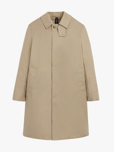 MANCHESTER Fawn RAINTEC Cotton 3/4 Coat | Mackintosh Beige Gabardine Outerwear With Concealed Placket, Solid Gabardine Outerwear With Concealed Placket, Waterproof Long Coat For Workwear, Waterproof Long Coat For Work, Beige Long Coat With Concealed Placket, Classic Waterproof Outerwear For Work, Classic Long Gabardine Raincoat, Classic Neutral Gabardine Outerwear, Classic Beige Gabardine Outerwear