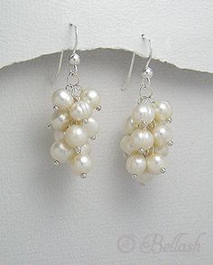 Aretes Colgantes Artesanales de Perlas de Agua Dulce y Plata Ley 925 - Freshwater Pearls and 925 Sterling Silver Handmade Dangle Earrings - ID: 2538237 Bellash Spring Wedding Jewelry, Mint Earrings, Handmade Dangle Earrings, Earrings Handmade Dangle, Beaded Jewelry Diy, Delicate Necklace, Jewelry Patterns, Diy Earrings, Jewelry Tutorials