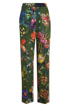 Exquisite painterly blossoms inspired by the floral sketches of Lela's beloved grandmother, Gran Sue, pattern these high-waist pants in an ankle-skimming cut. 26 1/2" inseam; 16" leg opening; 12" front rise; 16" back rise (size 8) Zip fly with hook-and-bar closure 90% polyester, 10% elastane Dry clean Made in the USA Designer Clothing Floral Sketches, Hairstyling Products, Rollerball Perfume, Lela Rose, Beauty Sale, Fragrance Design, Fabric Gifts, Free Fabric, Ankle Pants