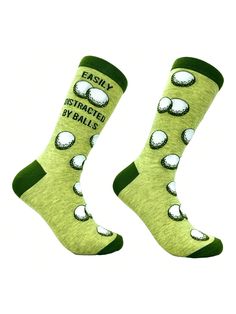 Verde: distraído por las bolas.  Collar     Embellished Comfortable Green Anti-odor Socks, Comfortable Anti-odor Green Socks, Green Non-slip Sports Socks, Green Novelty Socks For Winter, Green Stretch Sports Socks, Golf Socks, Socks Funny, Funny Golf, Men Socks