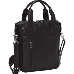 a black handbag with two zippers on the front and one has a shoulder strap