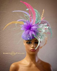 Aimee Fuller Kentucky Derby Fascinator   This sweet, pastel showpiece is a headband fascinator with a flourish of dazzling feathers. This burst of loveliness is elegant and beautiful from all angles and is a lightweight, dramatic piece. MADE TO ORDER--available in various colors; please inquire. Appropriate for a myriad of events: Easter, Bridal, Derby-Wear, Del Mar Races, Hat Contests, Church, Gala, Kentucky Derby, Melbourne Cup, High Tea, Weddings, Cocktail Parties, Weddings, and More.  Some customization available; please message with your requests to see if we can meet your needs. *FREE SHIPPING  For more STATEMENT JEWELRY and HANDMADE HATS go to www.aimeesfuller.com Aimee Fuller has been a trusted online seller since 1999, and is excited to bring her creations back to Etsy. Multicolor Mini Hats For Royal Ascot, Elegant Multicolor Hat Headpiece, Elegant Multicolor Headpiece For Spring, Elegant Multicolor Summer Costume Hats, Elegant Multicolor Hat-style Headpiece, Elegant Summer Multicolor Costume Hats, Elegant Multicolor Costume Hats And Headpieces For Summer, Elegant Multicolor Mini Hat For Royal Ascot, Elegant Multicolor Headpieces For Evening