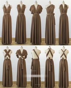 Convertable Bridesmaids Dresses, Bridesmaid Dresses Infinity, Convertable Dress, Brown Bridesmaids, Inexpensive Bridesmaid Dresses, Vestido Convertible