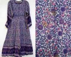 "ITEM DESCRIPTION pink and purple floral bunches printed women long maxi dress - round neckline with back tassel maxi dress - long sleeve maxi dress Features : Long sleeve, round neck, Long dress Material : Cotton Voile Fabric: 100% cotton soft light weight ethnic print fabrics Sleeve Length = 22 inch For more sizes & their measurement, please refer our below chart to understand the sizes variations available with us For your size requirement, please mention your size in seller note at the t Purple Long Maxi Dress For Spring, Spring Purple Long Maxi Dress, Bohemian Purple Floral Print Maxi Dress, Purple Bohemian Maxi Dress For Fall, Bohemian Purple Maxi Dress For Fall, Purple Flowy Long Sleeve Maxi Dress, Long Purple Floral Print Dress, Purple Long Sleeve Maxi Dress For Festival, Purple Maxi Dress With Boho Print