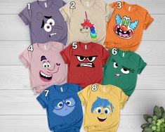 Inside Out Characters Costume, Inside Out Shirt, Inside Out Group Matching, Inside Out Family Party, Halloween Matching Costume Group Family  👏CONGRATULATIONS You have found an online shop with reasonable prices, amazing quality, and fast shipping  We offer shirts for VACATIONS, HOLIDAYS, EVENTS, FAMILY REUNIONS, BIRTHDAYS, MOTHER'S DAY, FATHER'S DAY, GRADUATIONS, FUNNY T-SHIRTS as well as CUSTOM T-SHIRTS.  💖Description💖  --About this T-shirt--  👉Our Adult Unisex T-Shirt brand is BELLA CANVA Funny Multicolor Tops With Character Print, Funny Multicolor Shirt With Cartoon Print, Fun Multicolor Cartoon Print Shirt, Novelty Multicolor Tops With Character Print, Multicolor Short Sleeve Halloween Tops, Funny Multicolor Shirt With Character Print, Funny Multicolor Cartoon Print Tops, Multicolor Funny Cartoon Print Tops, Multicolor Cartoon Print Funny Tops