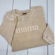 Mama Floral Embroidered Corded  Sweatshirt, Mother's Day Gift,, Mommy Crewneck For Mother's Day, Pregnancy Announcement, Family Gift. These Floral Mama Embroidered Sweatshirt it's a perfect gift! Our bestseller corded oversized sweatshirt is made of the ultra-cozy corded fabric.  Features an oversized fit, ribbed crew neckline, cuffs, and hemline.  Each piece is individually dyed and finished with a vintage wash so there may be variation in color piece to piece. Sometimes, there can be a light s Embroidered Mothers Day Gifts, Relaxed Fit Embroidered Tops For Loungewear, Embroidered Long Sleeve Tops For Loungewear, Cotton Tops With Embroidered Graphics For Loungewear, Custom Embroidery Loungewear Tops, Custom Embroidered Relaxed Fit Tops For Loungewear, Relaxed Fit Tops With Custom Embroidery For Loungewear, Relaxed Fit Top With Letter Embroidery For Loungewear, Cotton Tops With Embroidered Logo For Loungewear