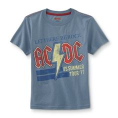 AC/DC Boys Let There Be Rock Summer Tour 1977 T-Shirt (Blue, Medium, 8/10) Blue Screen Print T-shirt For Concert, Rock And Roll Band Logo T-shirt For Summer, Blue Cotton T-shirt For Concert, Retro Blue T-shirt With Text Print, Rock Style Text Print T-shirt For Summer, Rock Style Graphic T-shirt For Spring, Blue T-shirt For Summer Concerts, Rock Style Graphic Print T-shirt For Spring, Summer Rock Style T-shirt With Text Print