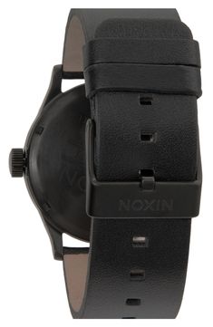 Elongated indexes give a sleek look to a modern round watch detailed with a retro day-and-date window and paired with a leather strap. Style Name:Nixon The Sentry Leather Strap Watch, 42mm. Style Number: 354504. Available in stores. Modern Black Everyday Watches, Leather Watch Accessories With Analog Display For Everyday, Leather Watch With Analog Display For Everyday, Everyday Leather Watch Accessories With Analog Display, Leather Watch With Round Dial, Everyday Leather Watch With Analog Display, Modern Leather Watch For Everyday, Modern Leather Watches For Everyday, Modern Leather Watch Accessories