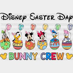 Disney Easter Day Bunny Crew Design- DTF heat transfer - Transfer Kingdom Disney Easter, Heat Press Machine, Dtf Printing, M 4, Easter Day, Create T Shirt, Dark Color, Dtf Transfers, Dark Colors