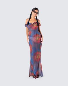 A floral printed sheer dress for times you're feeling classy, yet sexy 👌🏼 No need for anyone to buy you flowers when you're covered in them 😉 Summer Floral Print Maxi Dress For Date Night, Floral Print Maxi Dress For Summer Date Night, Fitted Floral Print Chiffon Dress For Summer, Floral Print Maxi Dress For Party, Floral Print Maxi Dress For Night Out, Floral Print Dress For Summer Night Out, Party Floral Print Sundress, Fitted Chiffon Dress For Summer Night Out, Spring Off-shoulder Sheer Dress