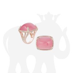 JR0197-RQ-P 'Rock 'N Roll' Rose Quartz Cabochon Ring with Diamond in 18K Rose Gold Approx. gemstone Wt: 34.82 Carats (Rose Quartz) Diamonds: G-H / VS, Approx. Wt: 1.27 Carats Luxury Ceremonial Cabochon Rings, Luxury Diamond Cabochon Rings, Luxury Cabochon Diamond Ring For Anniversary, Luxury Diamond Cabochon Gemstones, Luxury Diamond Gemstones With Cabochon Cut, Luxury Rose Gold Diamond Ring With Gemstone, Pink Diamond Gemstones With Accents, Luxury Cabochon Diamond Ring For Formal Occasions, Luxury Pink Gemstones For Wedding