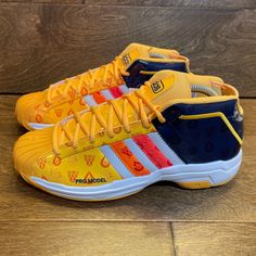 New Adidas Pro Model 2g Basketball Shoes/Sneakers Men’s Size: 8 Color: Yellow, Orange, Navy, White Style No: Fv8387 Brand New With Tags. No Original Box. We Do Our Very Best To Honestly And Accurately Describe Our Items Both In Words And Photos. Please See Photos And Check For Details. Photos Are Of The Actual Shoes That You Will Receive. All Items Come From A Smoke-Free Home. Shoes Will Be Packaged Very Carefully And Box Shipped. Thanks And Have A Great Day! Yellow Fade-resistant Basketball Shoes With Round Toe, Yellow Basketball Shoes For Sports With Round Toe, Yellow Sneakers With Boost Midsole For Sports, Yellow Basketball Shoes With Round Toe, Yellow Round Toe Basketball Shoes For Sports Events, Yellow Basketball Shoes With Boost Midsole, Yellow Basketball Shoes With Boost Midsole For Sports Events, Yellow High-top Sneakers For Sports Events, Yellow Low-top Tennis Sneakers