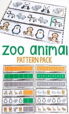 this zoo animal pattern pack is perfect for teaching children to read and practice their letters