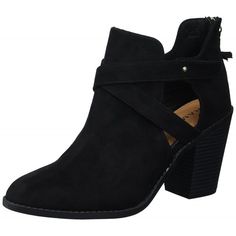 Women's RAM-Vedette Ankle Boot - Black Micro Suede - C61856KAO4U - Women's Shoes, Boots, Ankle & Bootie  #AnkleBootie #Women's #Shoes # #Boots # #Ankle #& #Bootie Black Ankle Strap Heeled Boots For Fall, Black Heeled Boots With Ankle Strap For Fall, Casual Boots With Wrapped Heel For Fall, Casual Wrapped Heel Boots For Fall, Casual Fall Boots With Wrapped Heel, Black Boots With Wrapped Heel And Round Toe, Spring Black Ankle-high Booties, Casual Ankle Strap Booties For Fall, Chic Black Booties For Fall