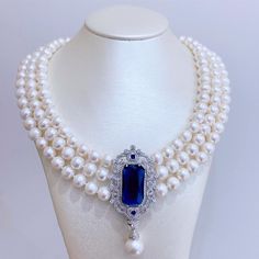 8-9 mm Cultured Freshwater Multi Strand Round Pearl Necklace with Sterling Silver Real Pearl Jewellery, Leather Choker Collars, Shiny Rings, Real Pearl Necklace, Pearl Necklace Designs, Necklace With Pendant, Necklace And Bracelet Set, Layer Necklace, Freshwater Pearl Necklace