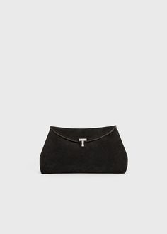 T-Lock clutch espresso – TOTEME Sneaker Shop, Bag Names, Suede Clutch, Clothes Horse, Evening Clutch, Airport Style, Manolo Blahnik, Leather Working, Missoni