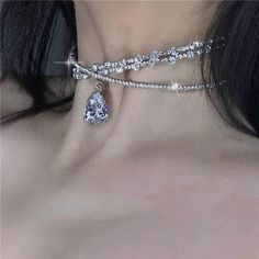 Crystal Choker Necklace Is Made Of High-Quality Alloy And Rhinestones.Chic Design Of This Rhinestone Women Choker Necklace Help You To Be So Eye-Catching In The Crowd. Rhinestone Necklace Doesn't Have Lobster Clasp On The Back,It Is Opening On The Back So This Sparkly Crystal Necklace Is Adjustable And Suitable For Most Women And Girls. Water-Drop Pendant Necklace Not Only Have Great Workmanship,But Also Multiple Usages.It Can Be Used As Choker Necklace,And Also As Shiny Headpiece To Decorate Any Hair Styles. Fashion Silver Rhinestone Necklace Is Suitable For Any Occassions Like Parties, Proms, Fashion Shows, Nightclubs, Anniversary And Etc. And In All Festivals Such As Mothe Bloom Winx, Women Choker Necklace, Preppy Jewelry, Prom Accessories, Silver Diamond Necklace, Rhinestone Choker Necklace, Crystal Choker Necklace, Aesthetic Jewelry, Drop Pendant Necklace