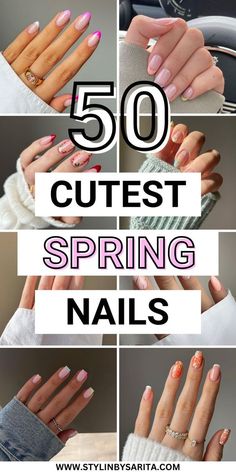 Spring is here! Which means it’s time to ditch the wintery whites and embrace all that is pastels and flowers. If you're looking for gorgeous spring nail designs to recreate, check out this post all about 50 of the most breathtaking spring nails for you to recreate! Spring Nail Ideas, Simple Spring Nails, April Nails, Spring Acrylic Nails, Nail Color Trends, Spring Nail Trends, Spring Nail Designs, Cute Spring Nails, Spring Nail Colors